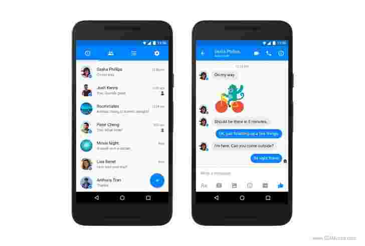 Android facebook Messenger终于获得了材料设计改造