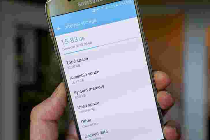 Android和TouchWiz需要8GB您的三星Galaxy S7存储