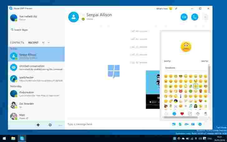 在微软即将推出的Skype Universal App上偷偷摸摸