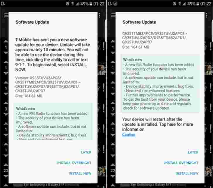 T-Mobile的Galaxy S7和S7 Edge更新带来FM无线电支持