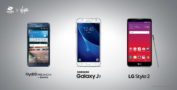 三星Galaxy J7，LG Stylo 2和Kyocera Hydro达到了Boost和Virgin Mobile在星期五