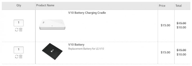 LG现在为G4，G3和V10销售电池和充电摇篮，每次15美元，10美元捆绑