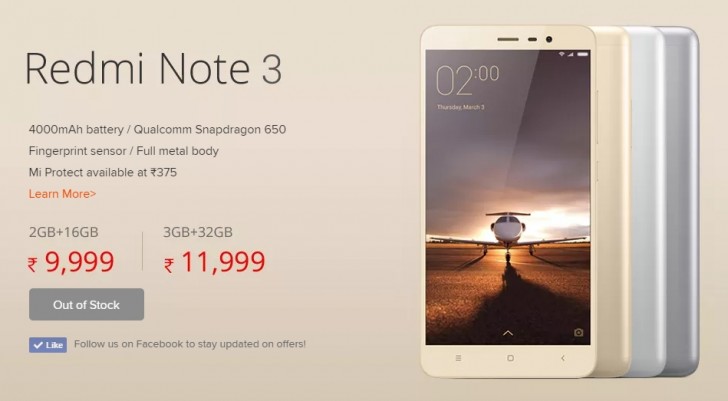 Xiaomi Mi 5和Redmi Note 3在印度开放销售，都缺货