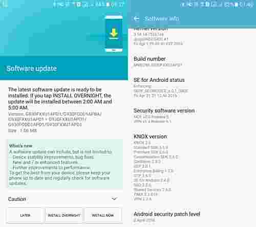 三星向印度的Galaxy S7 / S7边缘单位推出了小错误修复更新