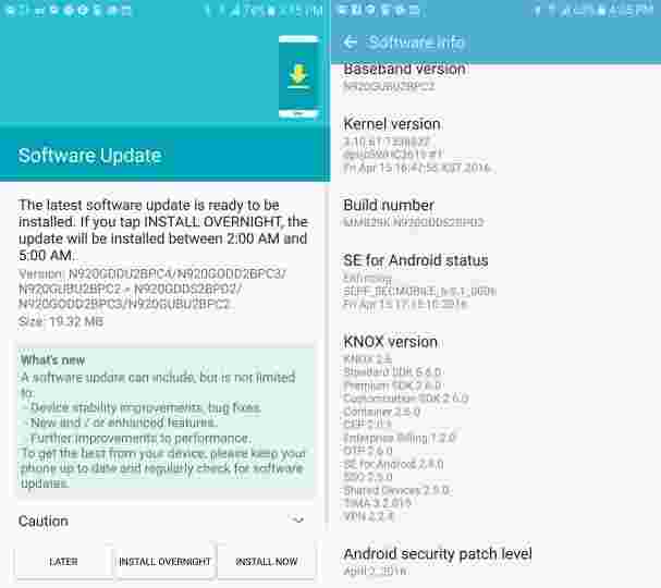 4月安全更新开始击中印度的Galaxy Note5单位