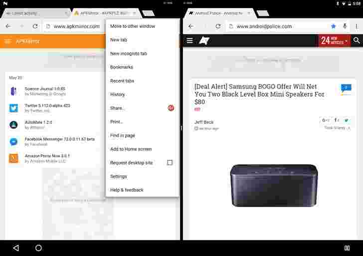 Android N Developer Preview现在可以并排运行Chrome
