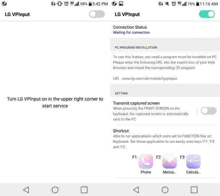 LG VPInput应用程序允许您从PC控制LG G4，G5或V10