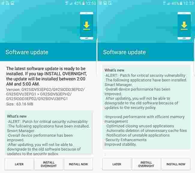 8月安全更新开始击中三星Galaxy S6 Edge