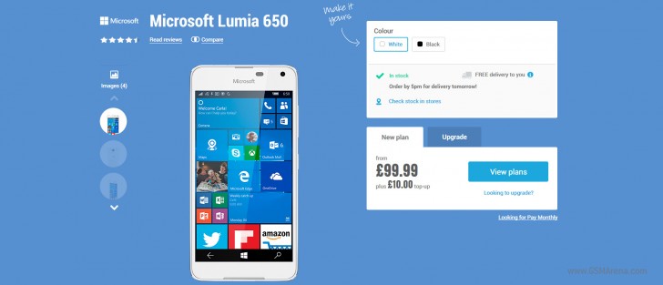 Microsoft Lumia 650在英国获得另一项价格下降，现在成本为99.99英镑