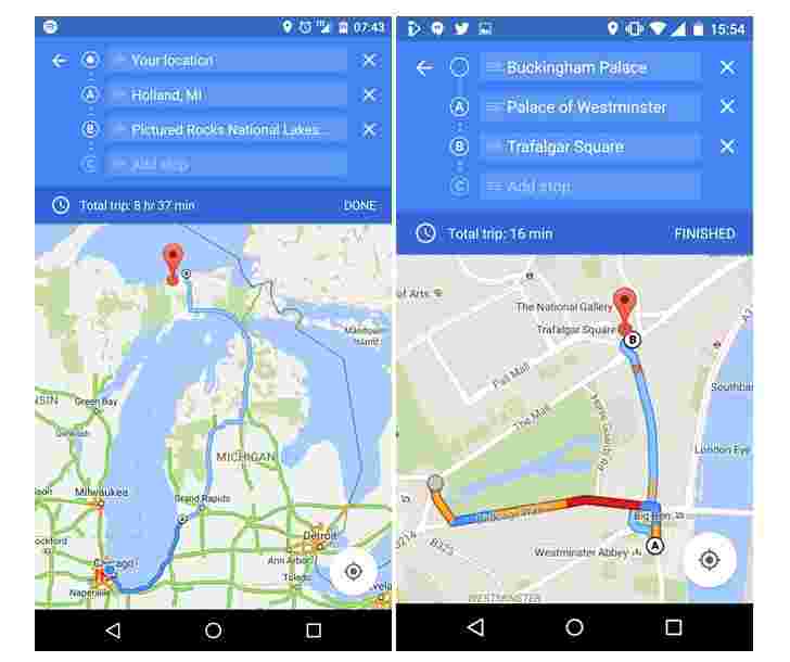 Google地图现在将您从A点到B指向C点，并支持对多个目的地的支持
