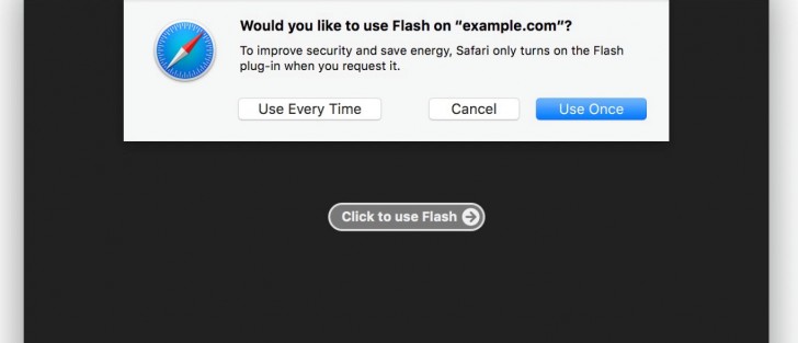 Safari 10在MacOS Sierra默认情况下禁用Adobe Flash，按需运行