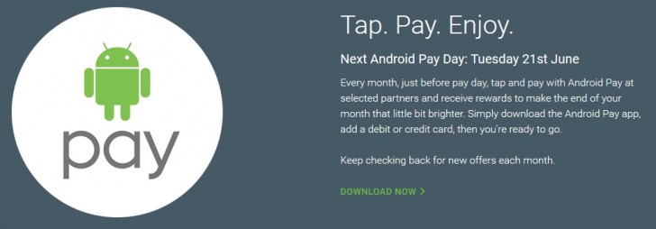 Android Pay Day  - 在英国推出的每月新的每月折扣计划