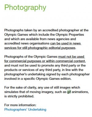 奥运会委员会禁止GIF，葡萄藤，以及游戏的直播