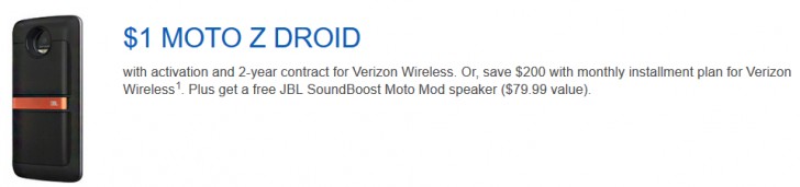 最佳购买提供Moto Z和Moto Z Force的$ 200折扣，Free JBL Moto Mod Speaker也是如此