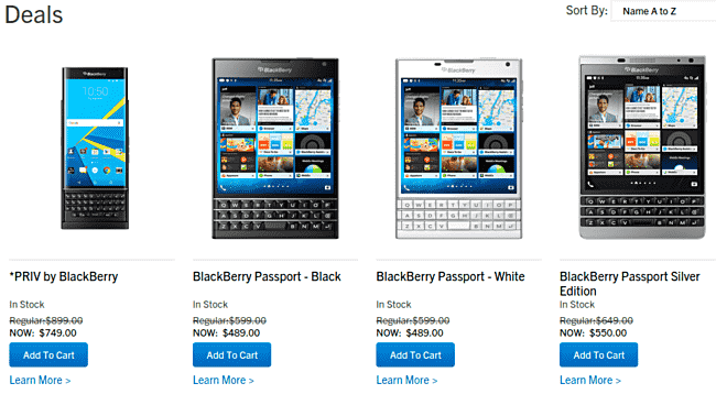 BlackBerry私募和护照在加拿大获得官方价格削减