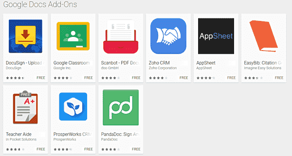 Google宣布的表格和Docs Android应用程序的附加组件