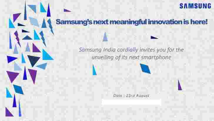 三星在印度发出8月23日活动的邀请;预期的Tizen-Powered Z2