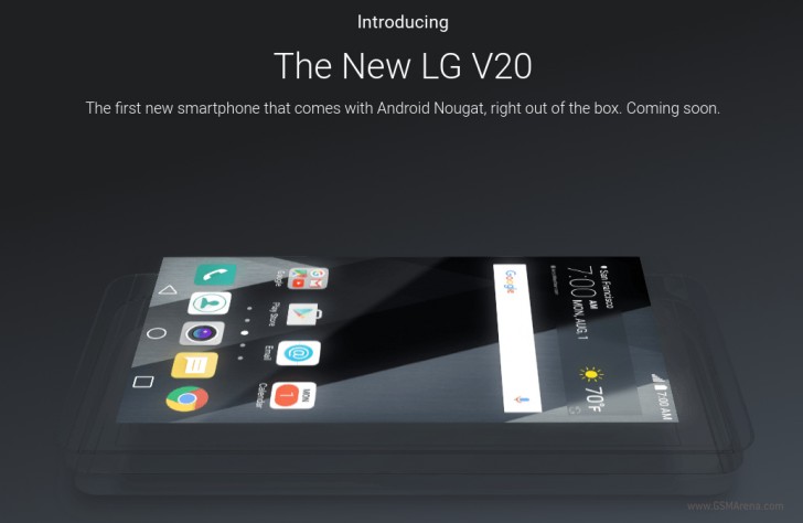 谷歌确认LG V20将是第一个运行Android 7.0 Nougat的智能手机开箱即用
