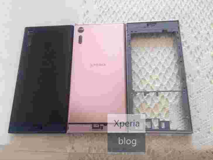 粉红色的贝壳为索尼Xperia XZ进行了在发射之前被屏蔽