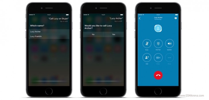 iPhone和iPad的Skype现在支持Siri和新的iOS 10功能