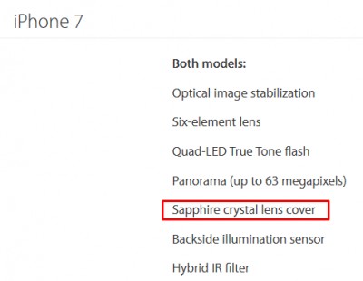iPhone 7实际上并不具备蓝宝石镜头，临时测试显示