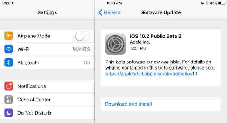 IOS 10.2 Beta 2现在可以向公众提供