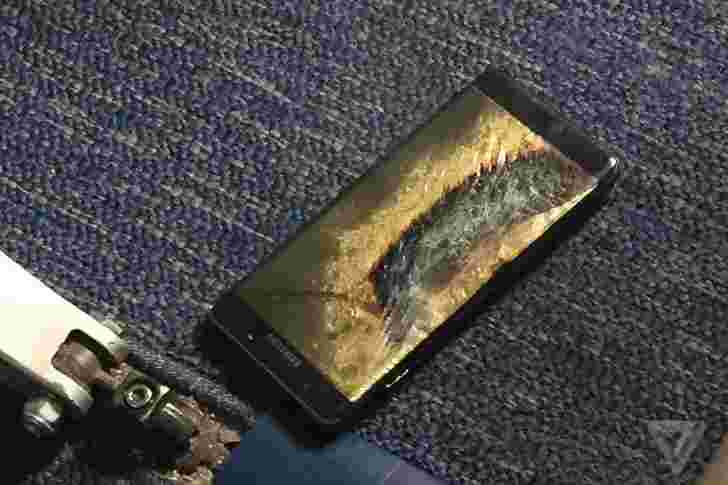 Galaxy Note7被认为是安全的飞机上的火灾
