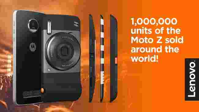 到目前为止，1,000,000 Moto Z手机已售出
