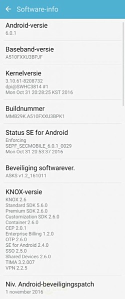 三星Galaxy A5（2016）开始获得11月的安全补丁