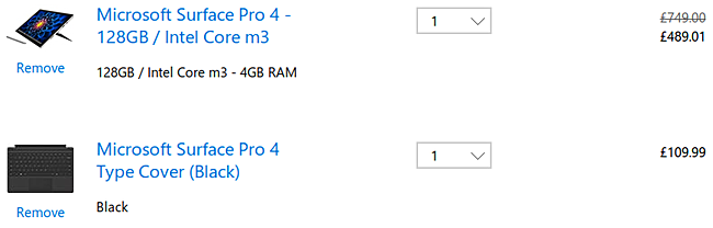 交易：使用Microsoft Surface Pro 4购买类型封面，节省259英镑