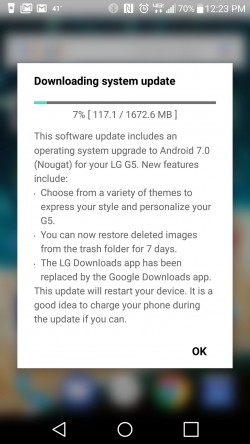 现在，Verizon的LG G5正在收到Android 7.0 Nougat的更新