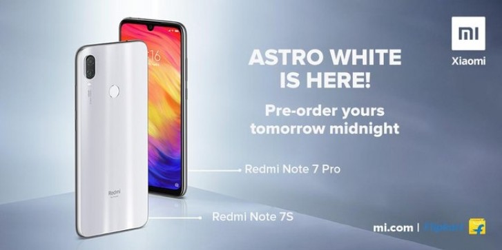 Astro White Redmi Note 7s和Note 7 Pro抵达印度