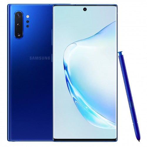 Blue Samsung Galaxy Note10 +在发布前持续时间