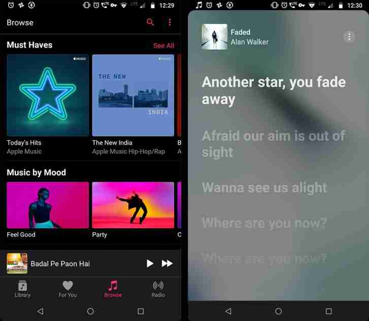 Apple音乐黑暗模式和时间同步歌词在iOS之前出现在Android上