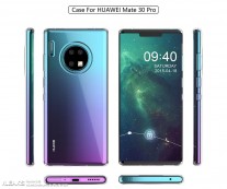 案例制造商描绘了Huawei Mate 30 Pro，带有圆形相机模块