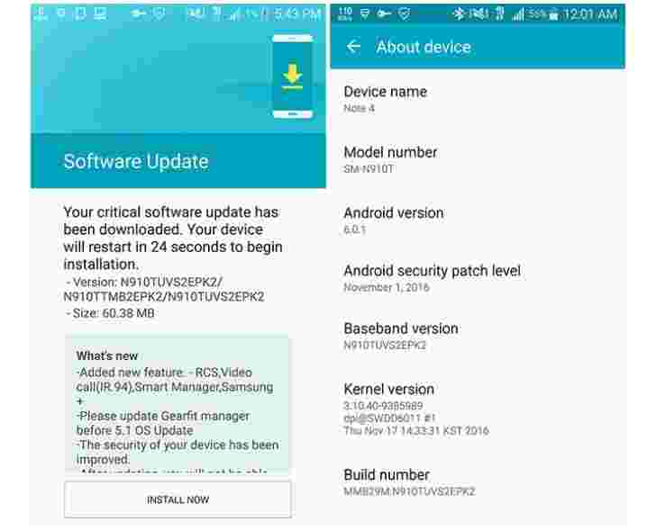 T-Mobile的Galaxy Note 4收到11月的安全更新