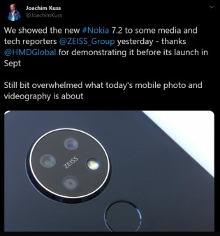 诺基亚7.2圆形摄像头设计泄露