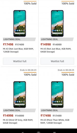 亚马逊揭示了Xiaomi MI A3的印度价格