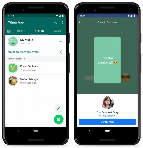 您现在可以将您的WhatsApp状态分享到Facebook故事