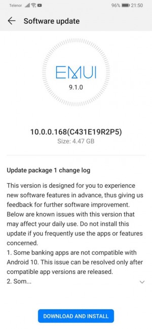 华为P30和P30 Pro在欧洲的Emui 10获得稳定的建设