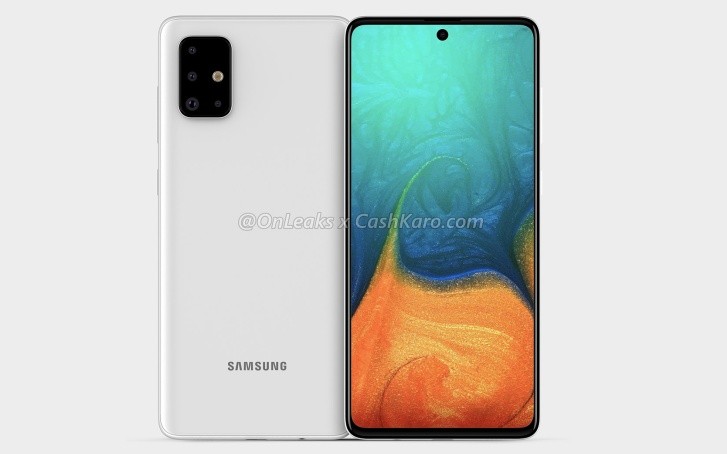 Samsung Galaxy A71出现在渲染中：L形四相机和无限o amoled显示屏