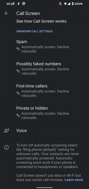 谷歌拨号器4.2 Beta Teardown提示在自动RoboCall筛选