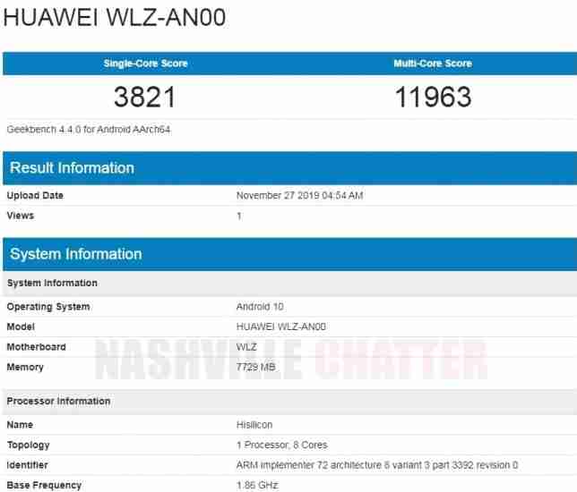 华为Nova 6 5G通过GeekBench揭示关键规格