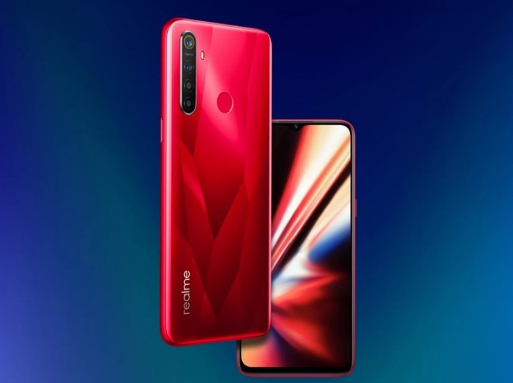 Realme 5s配有Waterdrop Notch显示器和5000 Mah电池