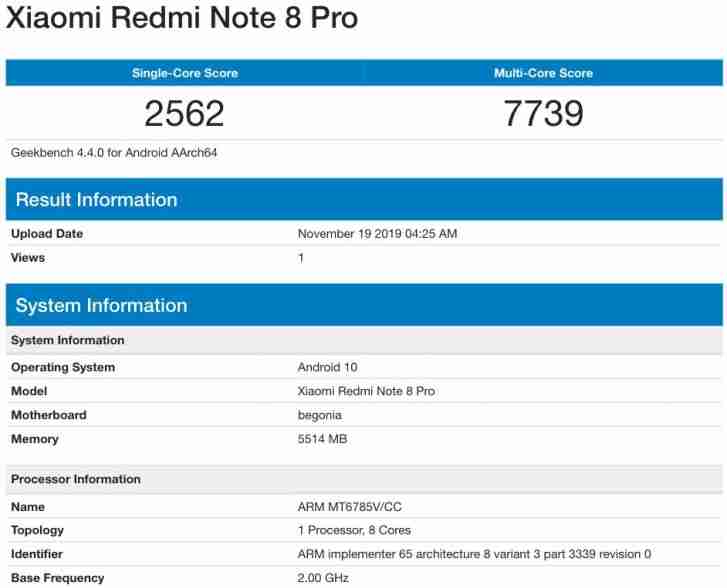 Xiaomi Redmi Note 8 Pro将在任何时刻获得Android 10