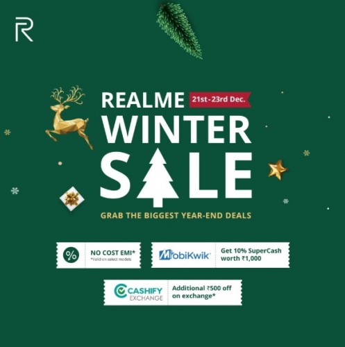 Realme宣布冬季销售，在选择智能手机上的折扣