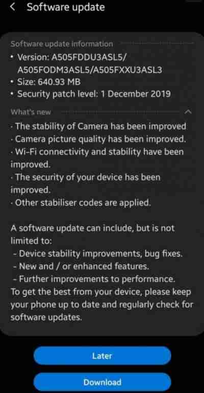 三星通过12月更新提升了Galaxy A50图像质量