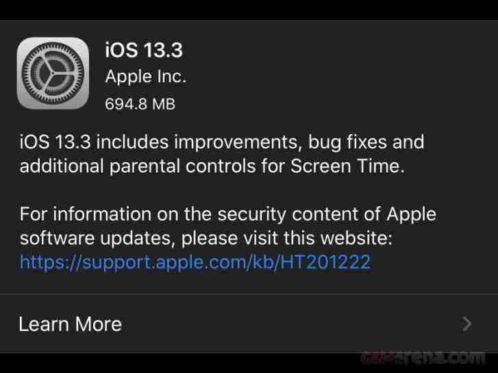Apple通过多个错误修复发布IOS和iPados 13.3