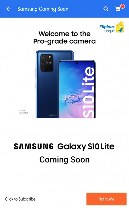 三星Galaxy S10 Lite推出很快在Flipkart上推出，价格传闻从40,000岁开始