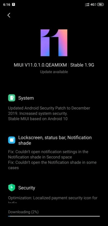 小米MI 8接收稳定的Android 10